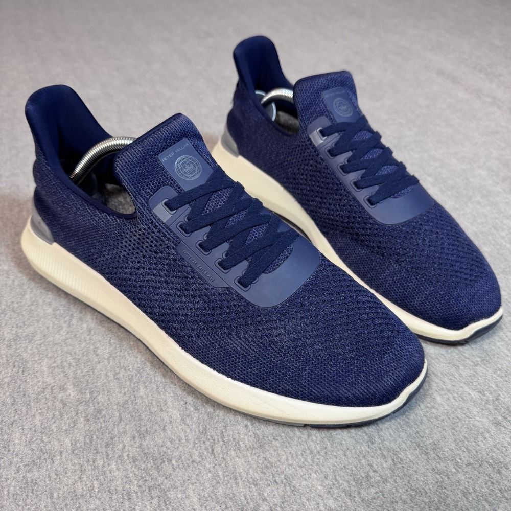 PETER MILLAR Hyperlight Apollo Crown Sport Navy Knit Slip On Sneakers Size 12